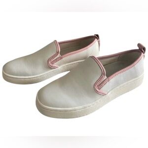 Coach Women's Pink and White Slip-On Sneakers